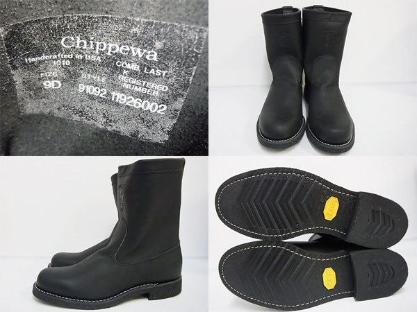 8 極美品 黒タグ Chippewa チペワ ウェリントン ブーツ 91092 ...